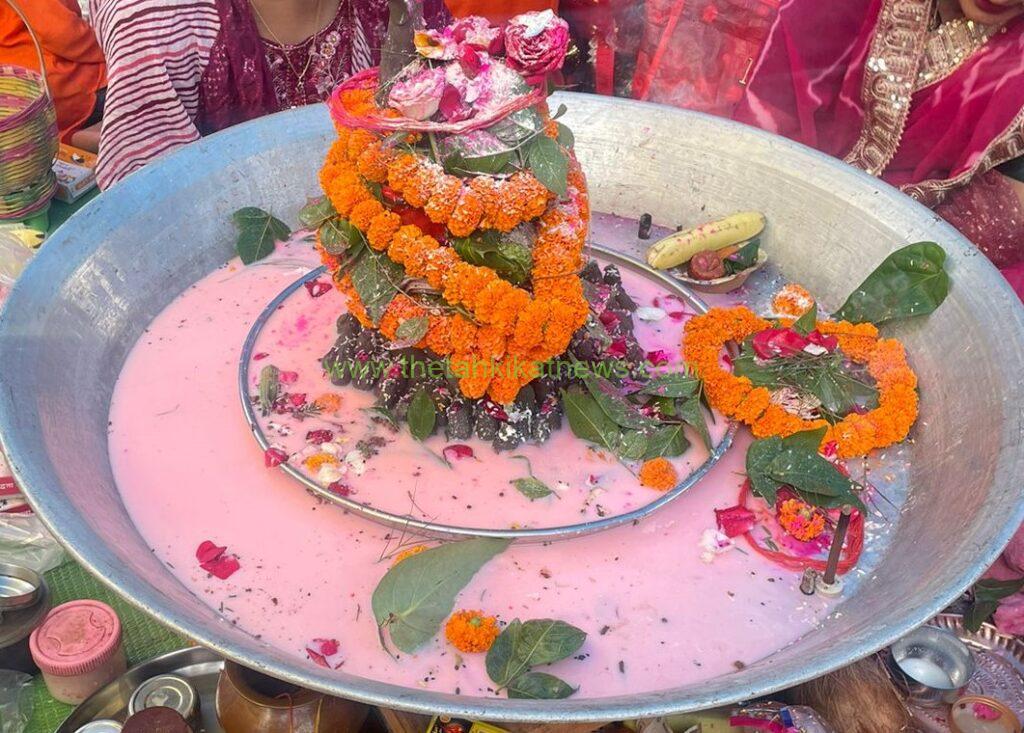 धरती माता रज से शिवभक्तो ने किया सवालाख पार्थिव शिवलिंगो का निर्माण